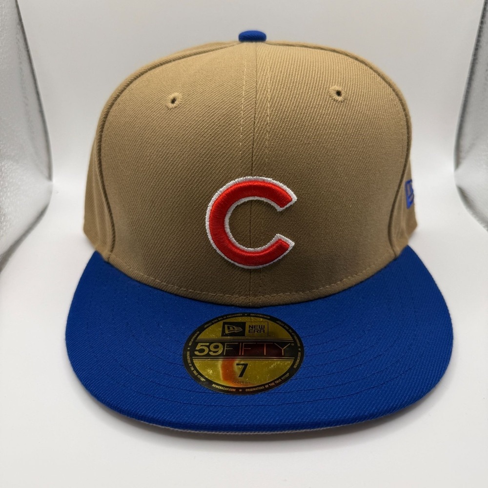New Era 59FIFTY Chicago Cubs Brown/Blue MLB Fitted Hat‎ Size 7
